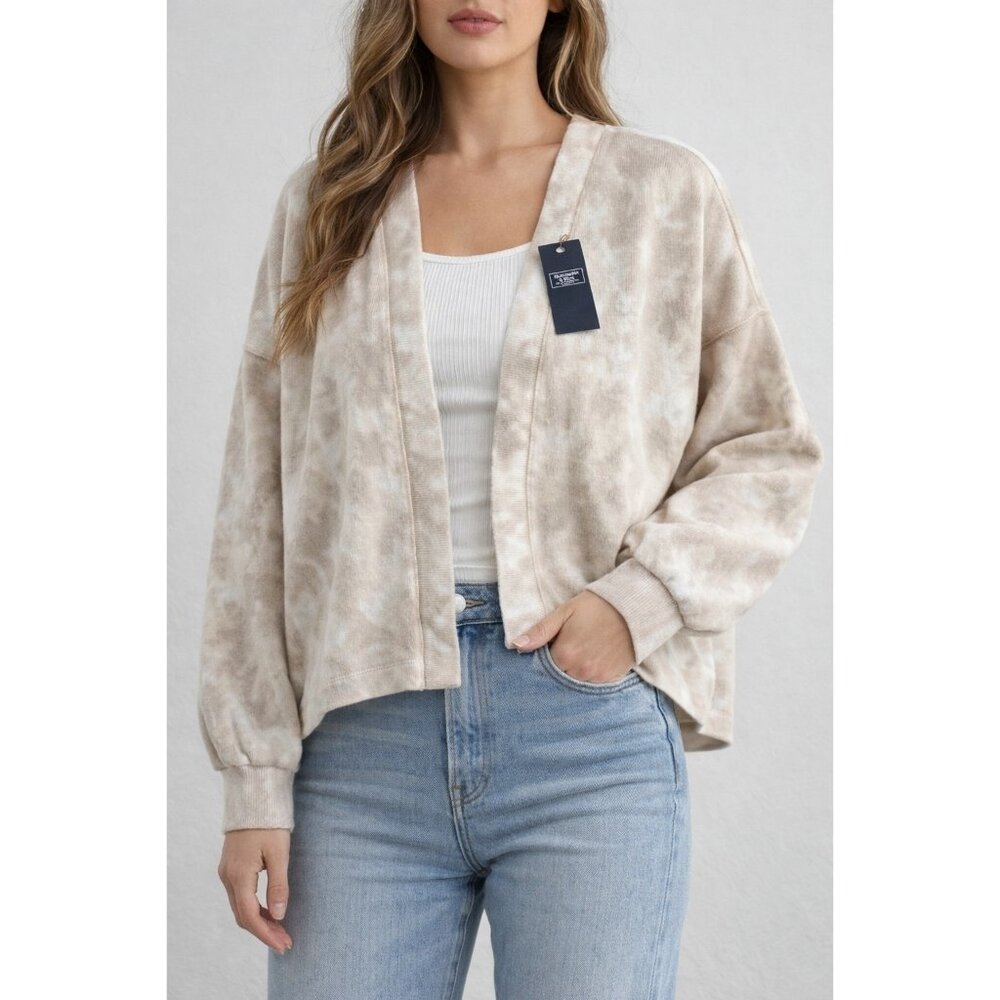 Abercrombie & Fitch Womens Tie Dye Cozy Open Front Cardigan Sweater L
